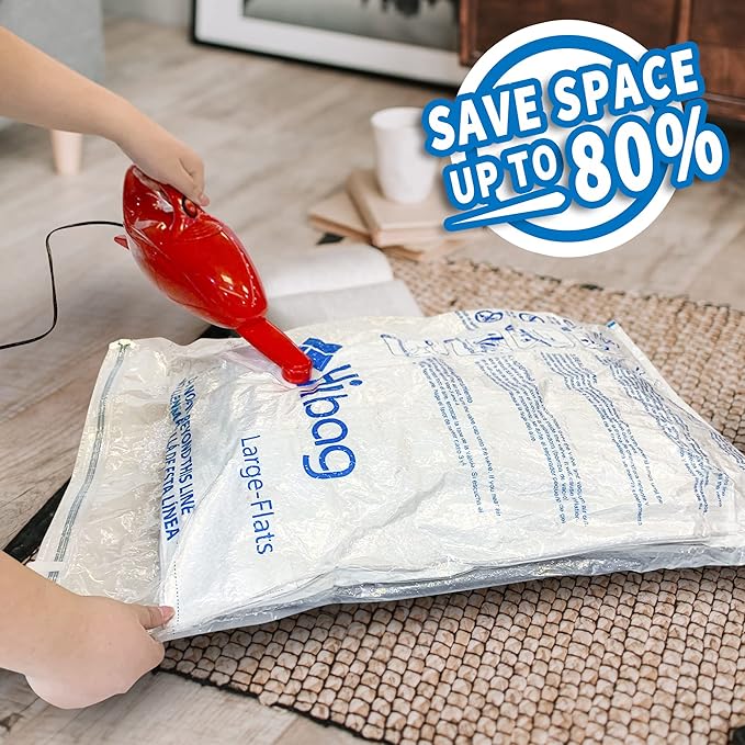 HIBAG vacuümzakken, 10 Jumbo ruimtebesparende vacuümzakken, vacuümzakken, vacuümzakken voor kleding, dekbedden, dekens, beddengoed (10J) 