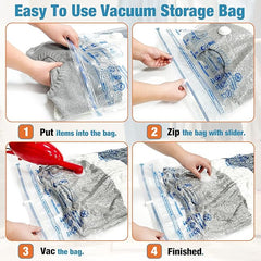 HIBAG vacuümzakken, 10 Jumbo ruimtebesparende vacuümzakken, vacuümzakken, vacuümzakken voor kleding, dekbedden, dekens, beddengoed (10J) 